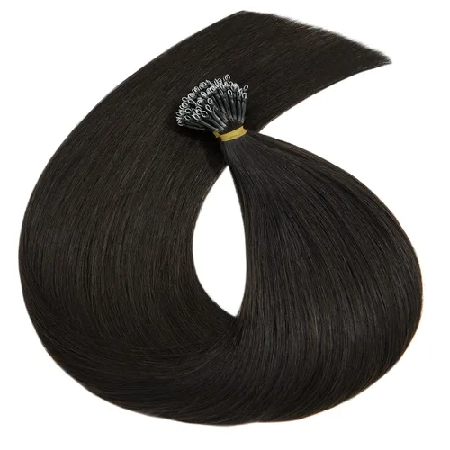 Vista 220 de SEGO Extensiones de cabello humano con micro cuentas, extensiones de cabello humano con micro bucle, lacio, natural, fusión fría, 1.76 oz/paquete