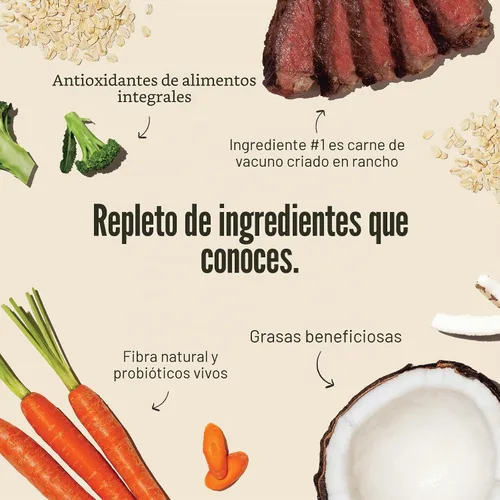 Vista 5 de The Honest Kitchen Granos de carne de grano entero, avena y superalimentos, alimentos integrales para perros, alimentos secos de grado humano hechos