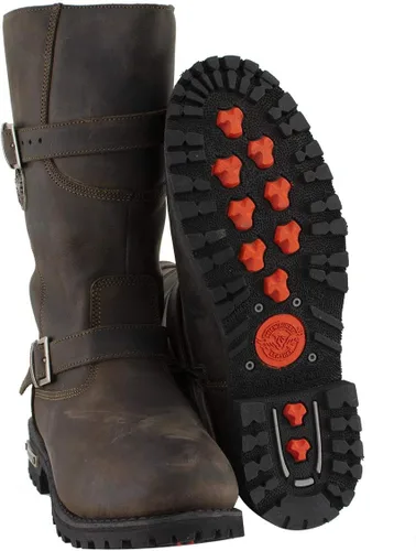 Vista 2 de Milwaukee Leather MBM9063 - Botas clásicas de ingeniero para hombre, color marrón envejecido, talla 9