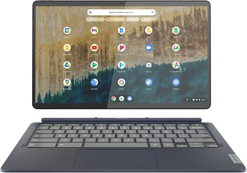 Vista 7 de Lenovo 82QS0000US, IdeaPad Duet 5 Chromebook, pantalla táctil OLED FHD de 13.3 pulgadas, Snapdragon SC7180, 4 GB de RAM, 64 GB de almacenamiento