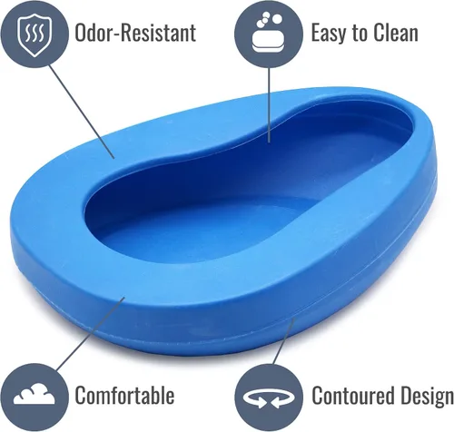 Vista 2 de DMI Sartén para adultos bariátricos sin derrames ni salpicaduras, elegible para FSA/HSA, azul