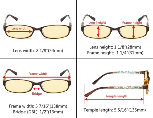 Vista 4 de Eyekepper Blue Light Reading Glasses Women, 3 Pack