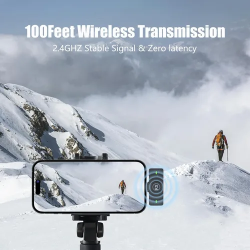 Vista 5 de LIANGSTAR Micrófono Lavalier inalámbrico para iPhone/Android, mini micrófono con estuche de carga con cancelación de ruido, duración de la batería