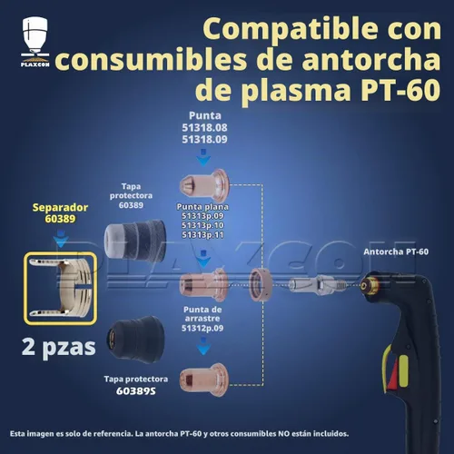 Vista 6 de PLAXCON 2 unids PT60 IPT-60 antorcha de plasma guía espaciador de doble punta 60432 Guía de separación Accesorios de corte por plasma