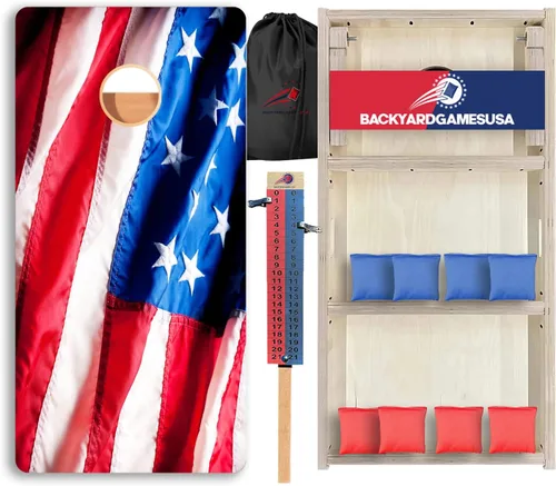 Vista 108 de CornholeGamesUSA Pro - Juego de tablas de Cornhole Fabricado en Estados Unidos Abedul báltico 3/4 Sin rebote Patas triples gruesas Dos 1