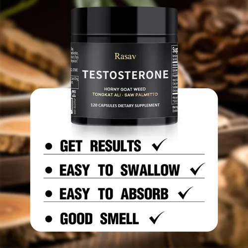 Vista 3 de Rasav Suplemento Horny Goat Weed y Tongkat Ali para hombres, suplemento de refuerzo de testosterona para hombres, suplementos potenciadores