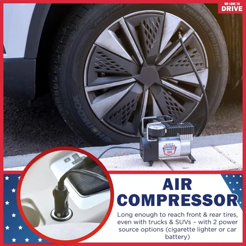 Vista 4 de Compresor de aire portátil para inflador de neumáticos, bomba de aire de 12 V CC para neumáticos de automóvil, bomba de aire eléctrica de 150 PSI