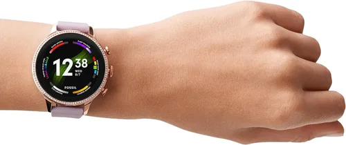 Vista 5 de Fossil - Reloj inteligente con pantalla táctil Gen 6 con altavoz para mujer medición de frecuencia cardíaca oxígeno en sangre GPS pagos sin contacto