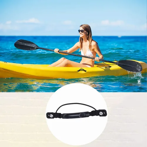 Vista 6 de 2 manijas de montaje lateral de canoa para kayaks con accesorios de soporte de paleta de cuerda elástica + 2 ganchos en J con kit de herramientas