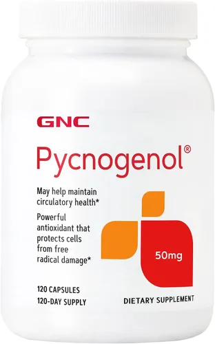 Vista 8 de GNC Pycnogenol 100 mg, apoya la salud circulatoria, 30 cápsulas Powerful Antioxidant that Protects Cells from Free Radical Damage and Helps