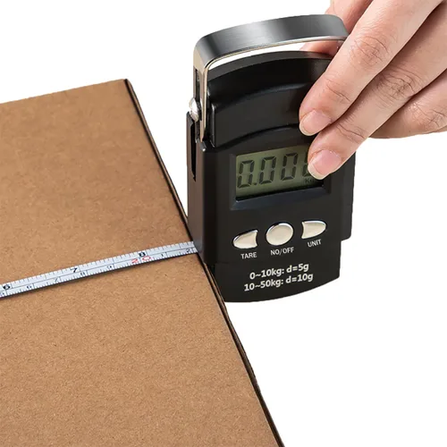 Vista 3 de Báscula de pesca, máx. 110 libras110.2 lbs, balanza de equipaje retroiluminada, pantalla LCD portátil, balanza digital para colgar con cinta métrica.