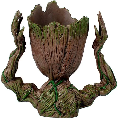 Vista 3 de Maceta linda de 6 pulgadas con diseño de bebé Groot sonriente, macetas con cabeza para plantas de interior o divertido porta lapices, maceta