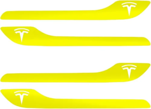 Vista 45 de IPG Kit de 4 calcomanías para manija de puerta de Tesla Model 3/Model Y (juego de 4) con logotipo de Tesla (fibra de carbono negra)