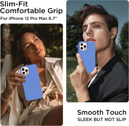 Vista 2 de Funda para iPhone 12 Pro Max, [2 protectores de cámara + 2 protectores de pantalla], funda protectora de silicona de cuerpo completo a prueba