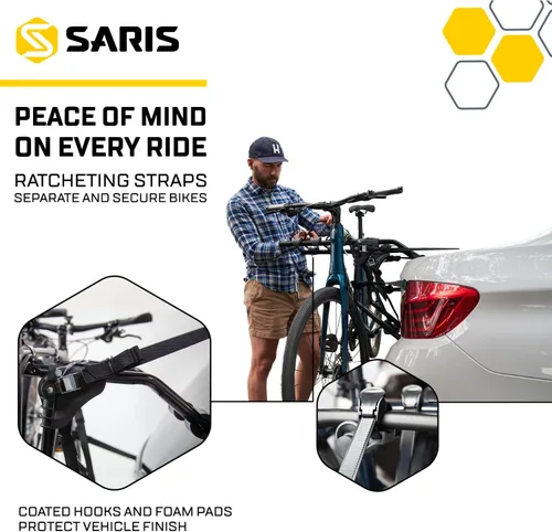 Vista 6 de Saris Guardian - Portabicicletas para maletero – Portabicicletas sin enganche para coche, sedán, hatchback, SUV, camioneta, montaje plegable