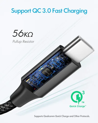 Vista 6 de Baiwwa Cable USB C Extralargo de 30 pies, Cable de Carga USB A a Tipo C (No Datos) Nylon Trenzado Premium para iPhone 16 15 Series Samsung Galaxy