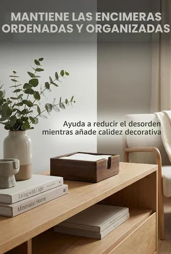 Vista 7 de DEMIGO Servilletero de madera de acacia para cóctel, 5.4 pulgadas, bandeja cuadrada para servilletas