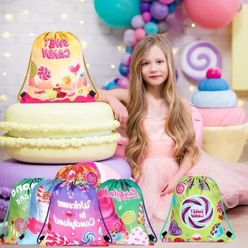 Vista 33 de Sweetude 24 bolsas de regalo de fiesta Let's Glow con cordón, decoración para niñas, niños, cumpleaños, bodas, fiestas
