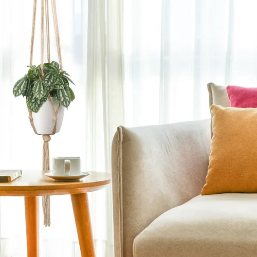 Vista 6 de Soportes colgantes de macramé para plantas, 6 unidades, 3 tamaños