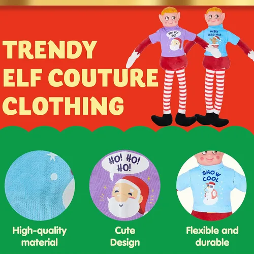 Vista 5 de JOYIN 4 paquetes de ropa de Navidad para muñeca, camisetas elegantes estilo invierno para ropa de muñeca, decoraciones de Navidad y temporada