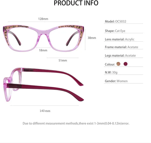Vista 100 de OCCI CHIARI Gafas de lectura de moda para mujer y hombre