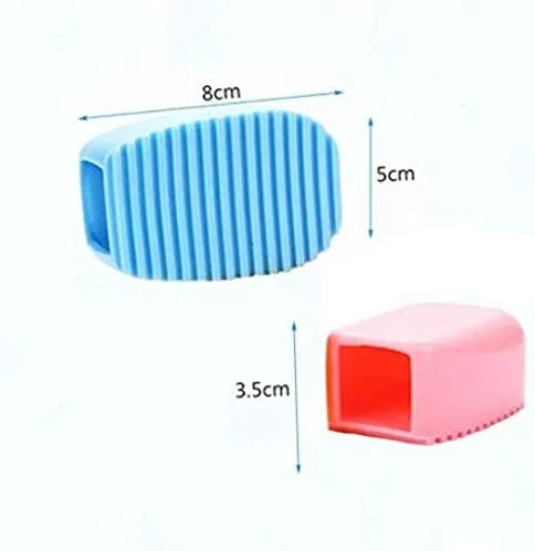Vista 2 de 2 piezas de color caramelo mini tabla de lavado de silicona creativa de mano para lavandería, perfecta para limpiar collares difíciles de limpiar