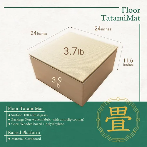 Vista 2 de BJDesign - Plataforma cuadrada para banco de tatami, parte superior de hierba Igusa Rush, 1 juego natural