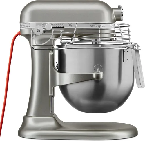 Vista 12 de KitchenAid KSM8990CU Mezclador comercial de encimera de 8 cuartos de galón, 10 velocidades, impulsado por engranajes, contorno plateado Plateado
