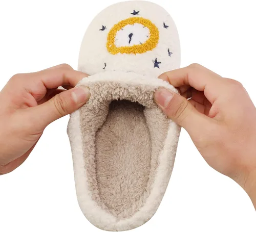 Vista 2 de Qubuwalk Meet Me at Midnight Merch - Pantuflas de felpa suave, cálidas y acogedoras, para mujeres y hombres, pantuflas para interiores y exteriores