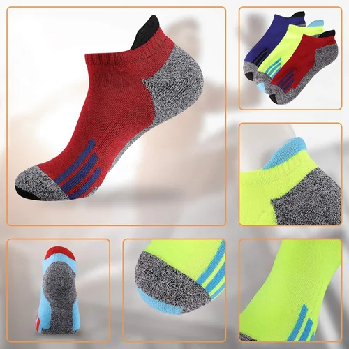 Vista 5 de JOYNÉE Mens Ankle Low Cut Athletic Tab Socks for Men Sport Comfort Cushion Sock 6 Pack