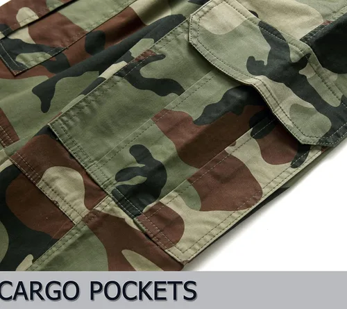 Vista 5 de LOKTARC Pantalones deportivos tipo cargo de camuflaje para niños