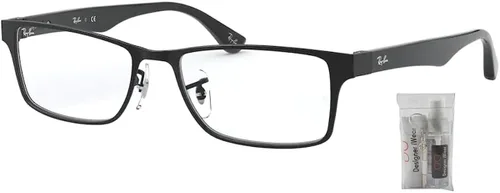 Vista 2 de Ray-Ban RX6238 - Lentes rectangulares para hombres y mujeres + paquete con kit de lentes de cortesía de diseñador iWear