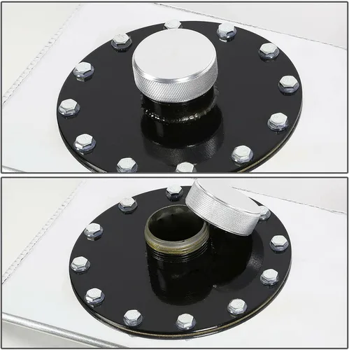 Vista 3 de GXYWADY Tanque de gasolina de pila de combustible de aluminio de alimentación superior de 14.27 galones 54L+tapa+remitente de nivel de reemplazo