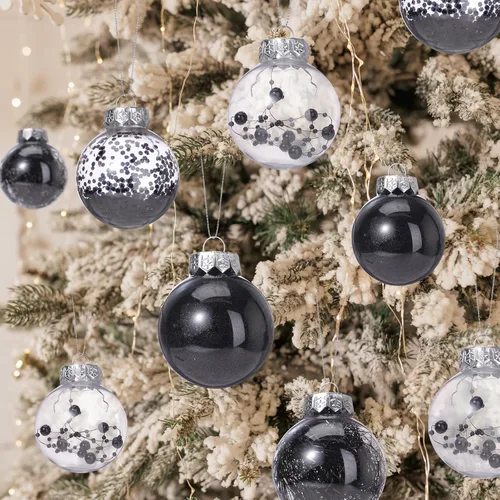 Vista 4 de Gejoy Juego de 25 Adornos de Navidad Adornos de Bola de Navidad con Adorno de Estrella en la Parte Superior del Árbol Adornos Colgantes
