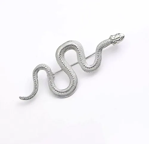 Vista 5 de Broche punk de oro de serpiente para mujer, broche de solapa para mujer, broche de cadena de serpiente, broche para abrigo, accesorios de joyería