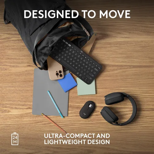 Vista 7 de Logitech Pebble Mouse 2 M350s Slim Bluetooth - Ratón inalámbrico, portátil, ligero, botón personalizable, clics silenciosos, fácil de cambiar