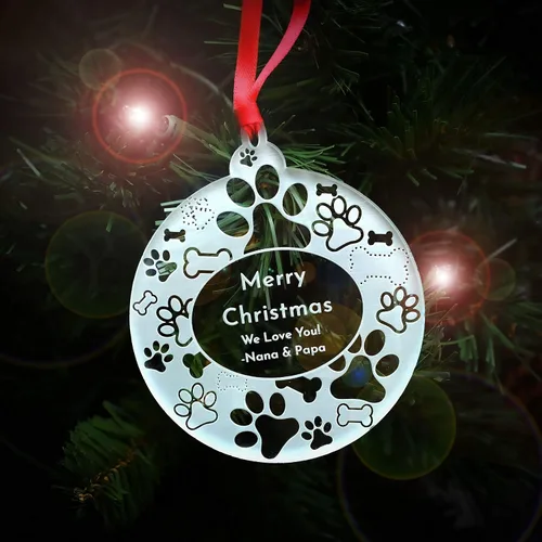 Vista 11 de LHS Adornos de Navidad personalizados para 2023 Decoraciones de copo de nieve para árbol, acrílico transparente resistente a roturas