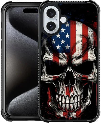 Vista 151 de Funda compatible con iPhone 8, a prueba de golpes, antiarañazos, bandera de ciervos de cola blanca de grano de madera estadounidense