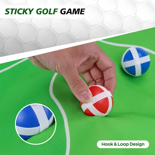 Vista 6 de BaiYuan Juego de astillado de golf portátil para papás y golfistas jóvenes, diversión en interiores, exteriores y césped con 24 bolas adhesivas