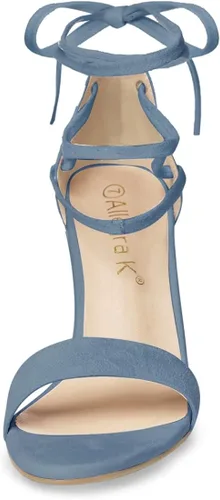 Vista 2 de Allegra K - Sandalias de tacón alto con cordones para mujer