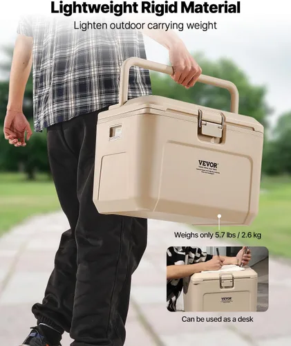 Vista 4 de VEVOR Portable Cooler,Hard Cooler with Ice Retention, Heavy-Duty Handles and Strap, Lightweight Rigid Material Insulated Portable Cooler, Suitable