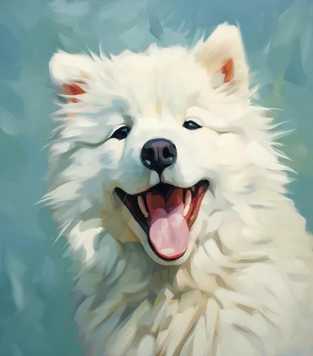 Vista 12 de ZMHZMY Pintura por números DIY blanco samoyedo perro arte pintura al óleo regalo único decoración del hogar accesorios 15.7x19.7 in sin marco