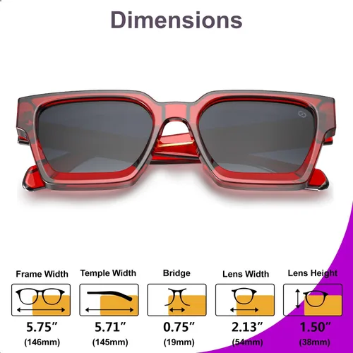 Vista 27 de VISOONE Moda 100% UV400 Protección Rectángulo TR90 Y2K Gafas de sol Accesorios para Mujeres Hombres RIVER, Transparente/Gris Rosa
