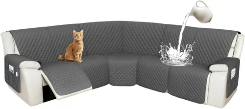 Vista 76 de Arfntevss Fundas de sofá modular reclinable, 10% impermeable, en forma de L, para sillón reclinable en forma de L, funda seccional lavable