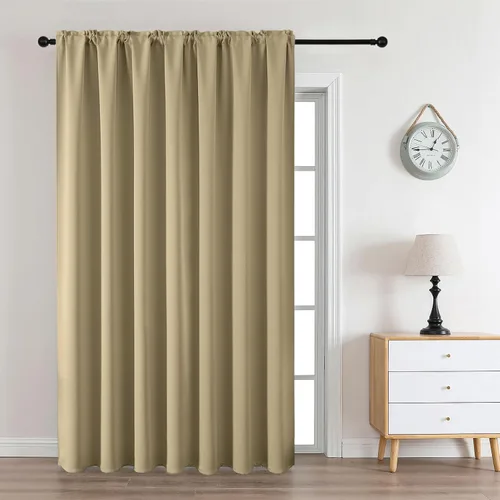 Vista 76 de CUCRAF - Cortinas opacas beige de 45 pulgadas, juego de 2 paneles con bolsillo para barra, cortinas para oscurecer dormitorios y sala de estar