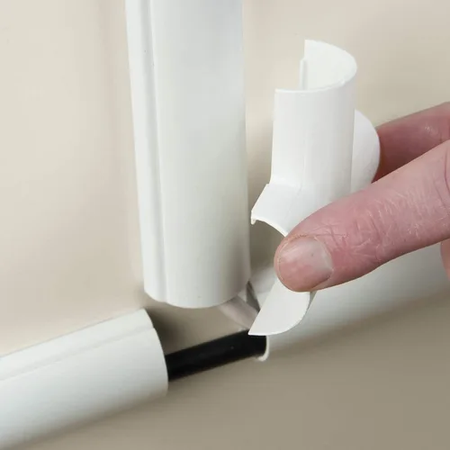 Vista 4 de D-Line Paquete de accesorios para cubierta de cable, solo para uso con longitudes de 0.78 pulgadas de ancho x 0.39 pulgadas de alto Blanco