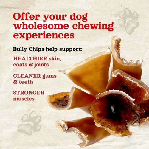 Vista 4 de Natural Farm Bully Chips (9-12 pulgadas, 8 onzas), mejilla de res digerible de vacas alimentadas con pasto, sin OGM, sin granos, masticables
