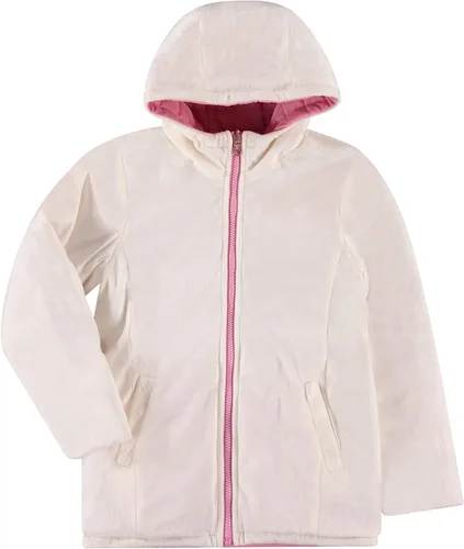 Vista 4 de Juicy Couture Girls Reversable Coat, Faux Fur Hooded Winter Jacket, Warm Padded Parka Hoodie, Kids Heavyweight Winter Coat