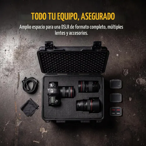 Vista 7 de MEIJIA - Funda rígida impermeable de alta calidad para cámara, funda rígida con espuma de ajuste personalizable, protección completa con diseño
