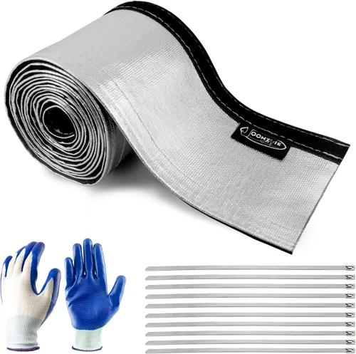 Vista 12 de Funda de protección térmica aluminizada plateada de 1-1/2 pulgadas de diámetro interior x 10 pies para una manguera de protección térmica definitiva